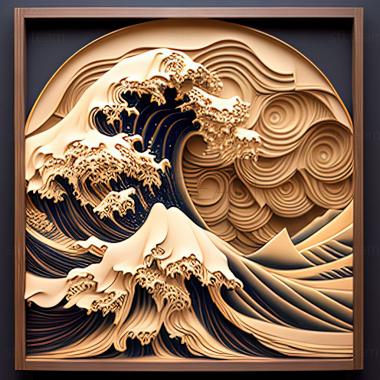 3D model st great wave (STL)